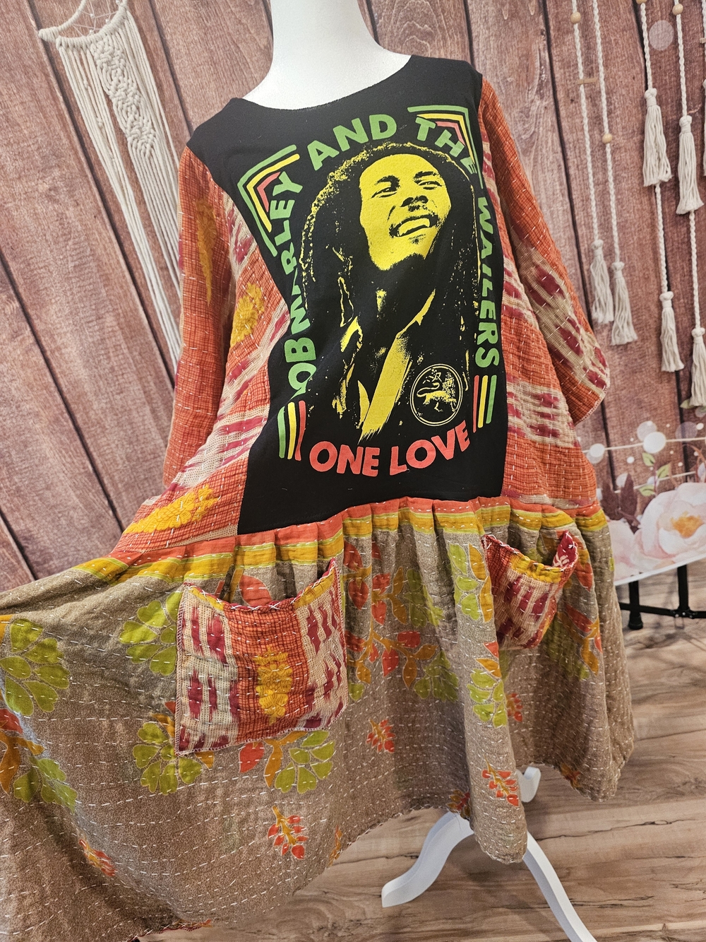 OOAK BOB MARLEY ONE LOVE JANTHA DRESS MED-3X - Picture 5 of 5
